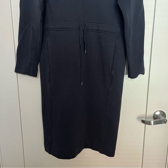 Uniqlo U Sweatshirt Dress S Navy Blue Long Sleeve Turtleneck Minimalist Pockets - Picture 3 of 13